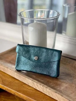 Porte-Cartes Bleu Petrole Lorna