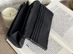 Portefeuille Cuir Tresse Noir Justin