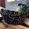 Sac Banane Bleu Peche A Sequins Xl Laumy