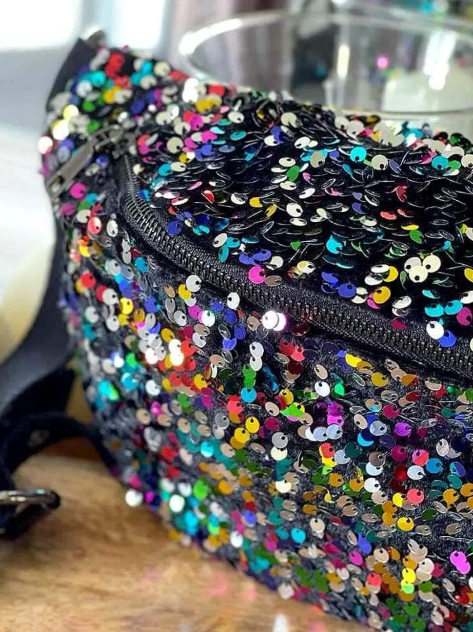 Sac Banane Rose Multico A Sequins Laumy
