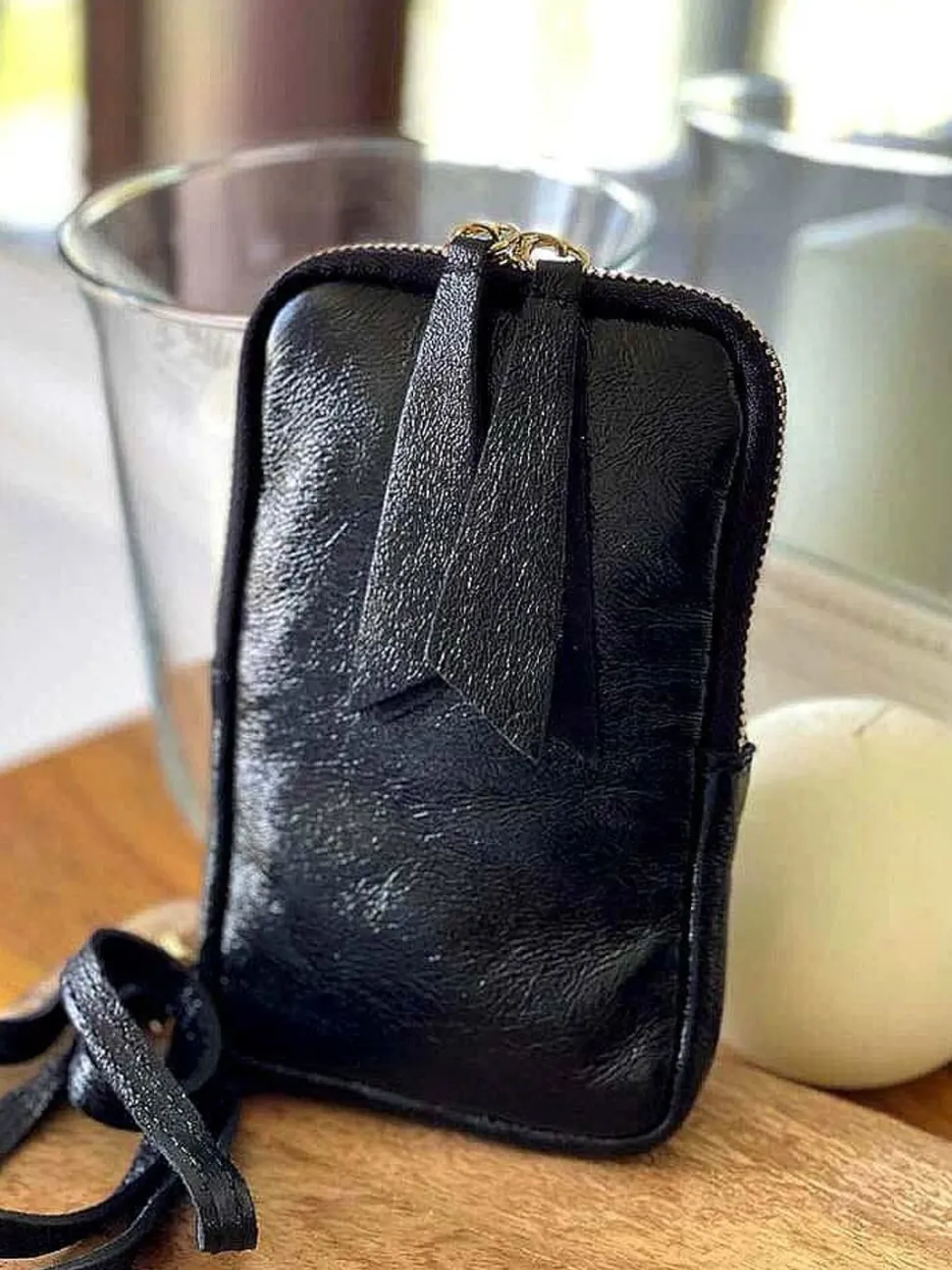 Sac Portable En Cuir Noir Kira