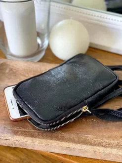 Sac Portable En Cuir Noir Kira