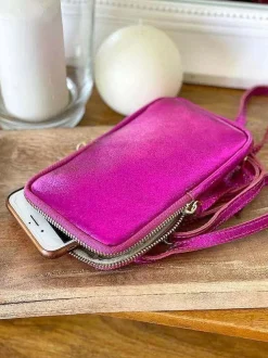 Sac Portable En Cuir Rose Kira