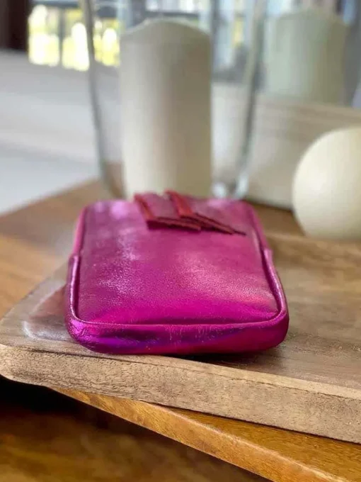 Sac Portable En Cuir Rose Kira