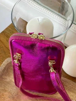 Sac Portable En Cuir Rose Kira