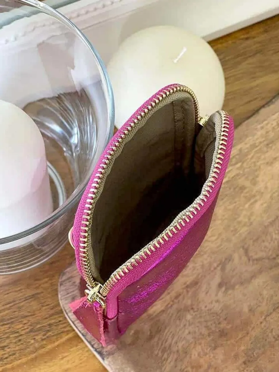 Sac Portable En Cuir Rose Kira